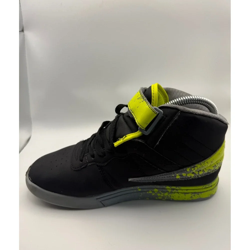 Fila Mid Top Sneaker Youth 5.5 Black Lime Green Good Paint Splatter 3FM01312-007